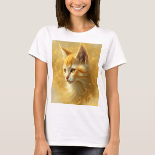 Guld katt t shirt