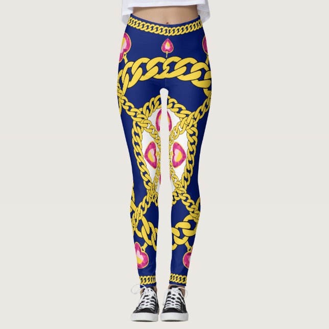 Guld-kedjor Leggings (Framsida)
