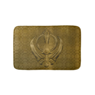 Guld- Khanda för vintagemetall symbol Badrumsmatta