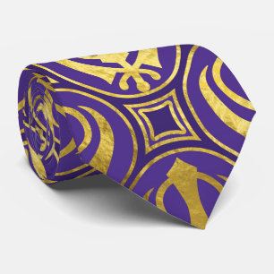 Guld- Khanda mönster på violet Slips