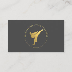 Guld Kickboxing - Affärskortet Karate Logotyp Visitkort