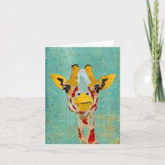 Guld- kika giraff Notecard Kort