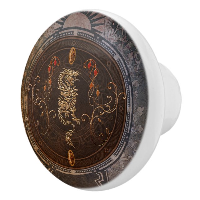 Guld- kinesisk drake knopp (Höger)