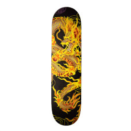 Guld kinesisk kejsare Dragon Inslag Anpassningsbar Skateboard Bräda 19,5 Cm