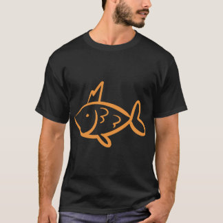 Guld King Fish Linje Konst, guldfisk klotter T Shirt