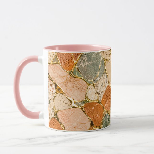 Guld Kintsugi Terrazzo Morgoncupspresent Mugg (Vänster)