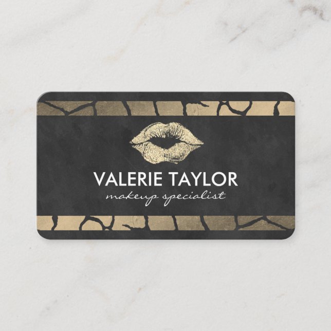 Guld Kiss Dubbla Luxe Rand Möte Tidsbeställning Kort (Framsida)