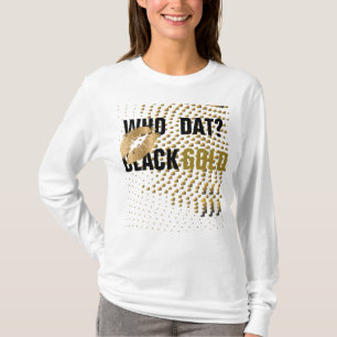 Guld Kiss/Vem data? Svarta guld hjärtan T Shirt