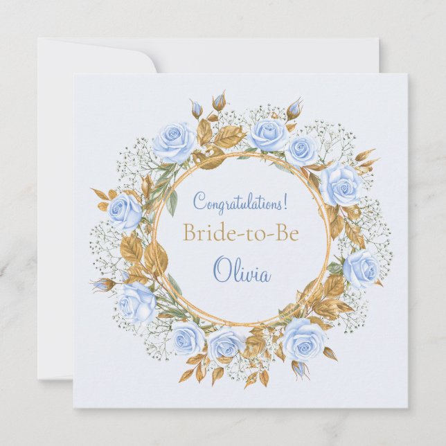 Guld-Kissed Blue Ro Möhippa Kort (Framsida)