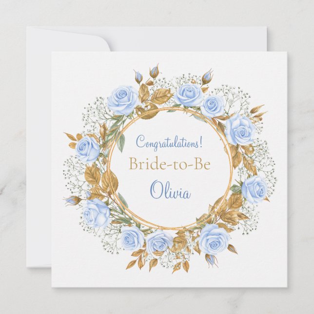 Guld-Kissed Blue Ro Möhippa Kort (Framsida)