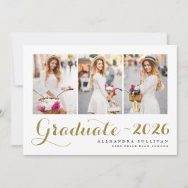 Guld-klass 2025 Photo Collage Studenten Inbjudningar