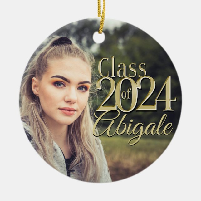 Guld-klassen 2022 Studenten-foto Julgransprydnad Keramik (Framsidan)