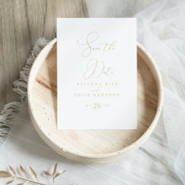 Guld Klassisk Chic Minimalistisk Spara Datum Postk Vykort