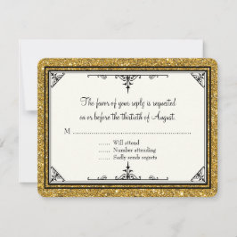 Guld Klassisk Elegant i Glitter stripe OSA Kort