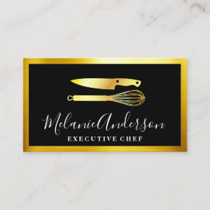 Guld Knivar och Whisk verkställande Visitkort