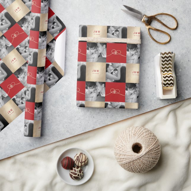 Guld Knot Union Dubbla Happity China Bröllop Presentpapper (Hantverk)