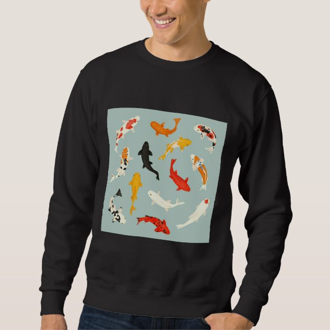 Guld Koi Fish Lång Ärmad Tröja (Framsida)