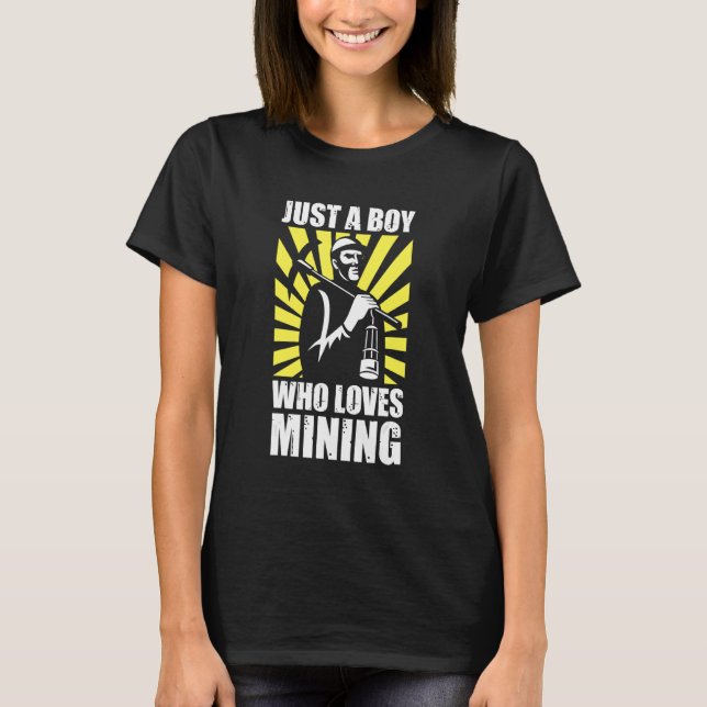 Guld-kol Miner Cryptocurrency Bara en pojke som Kä T Shirt (Framsida)