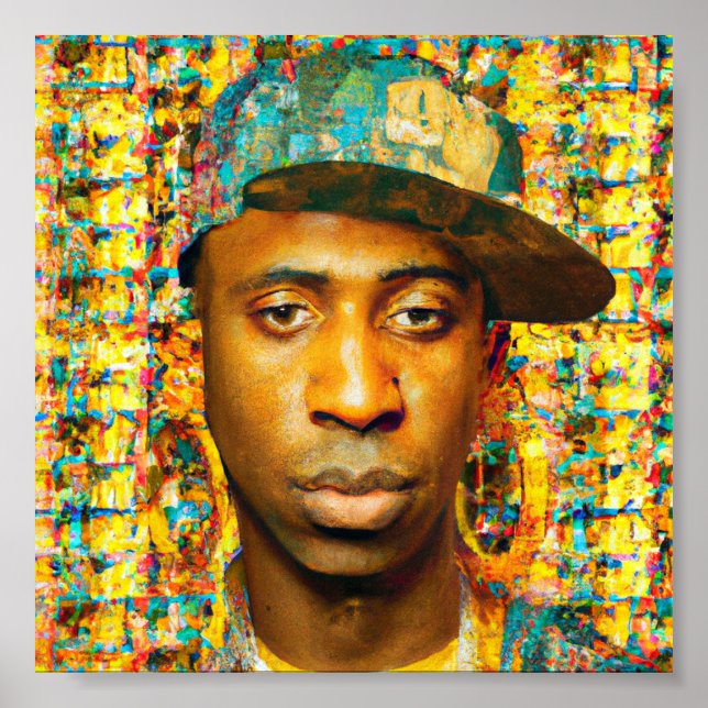 guld kollage rapper poster (Framsidan)