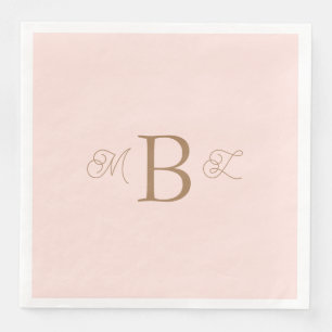 Guld-kombinationsteckensnitt, monogram Bröllop Pappersservett