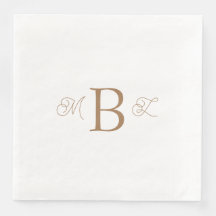 Guld kombinationsteckensnitt Monogram White Bröllo