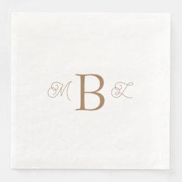 Guld kombinationsteckensnitt Monogram White Bröllo Pappersservett