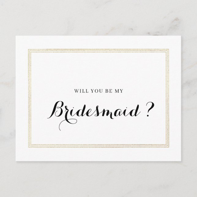 guld kommer du att bli mitt bridessertkort inbjudan vykort (Framsida)