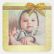 Guld Kön Neutral Baby fotfoto Stickers