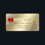 Guld konetti elegant Julgran helgdag Adressetikett<br><div class="desc">Guld Konetti Julgran helgdag design.</div>