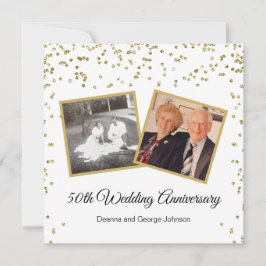 Guld Konfetti 50-års bröllopsdag Inbjudningar