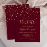 Guld Konfetti Burgundy 30års födelsedag Party Inbjudningar<br><div class="desc">Den här moderna designen har faux guld triangular konetti på en burgundröd bakgrund. Ord "trettionde" visas i handskriftsteckensnittet elegant guld. Anpassa inbjudan med namn om heoreseteckensnittet i guld,  tillsammans med datum,  plats och andra detaljer i guld sans serif-typen.</div>