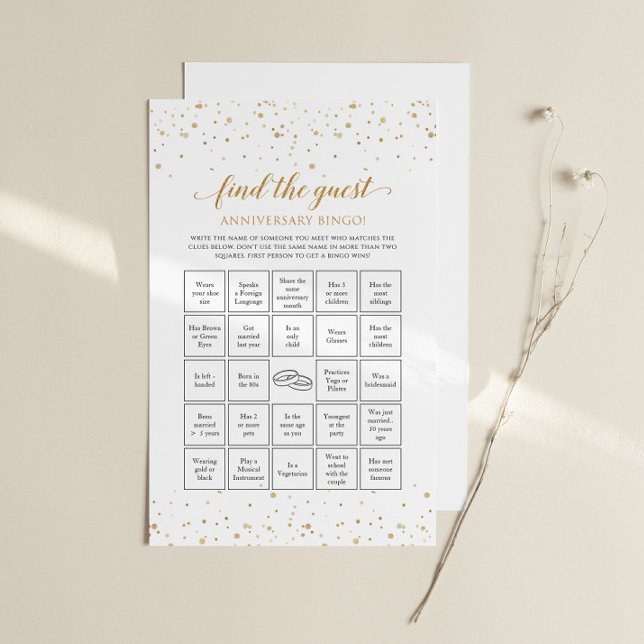 Guld Konfetti Jubileumspel Bingo - GAC37e (Anniversary Game Bingo)