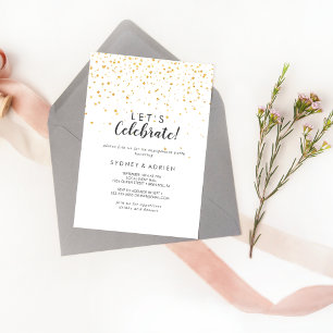 Guld Konfetti Let's Celebrate Fest Inbjudan