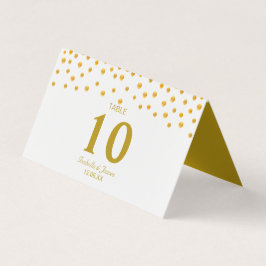 Guld-konfetti på Black & White Bröllop Kort