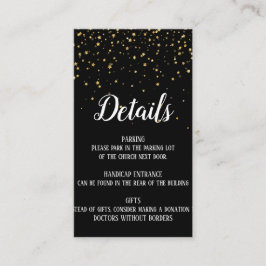 Guld-konfetti på svart detaljinmatningskort tilläggskort