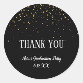 Guld-konfetti på Tacken vid Svarta Studenten Runt Klistermärke