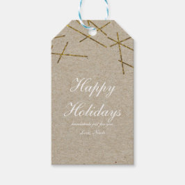 Guld Konfetti-pinnar Jul Presente-etikett Presentetikett