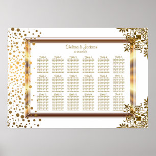 Guld-konfetti-punkter - 18 sittdiagram poster