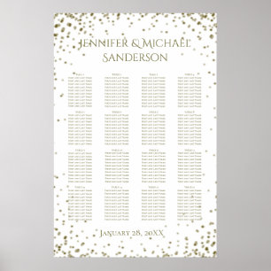 Guld konfetti-sätesdiagram poster