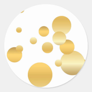 Guld Konfetti Tom Mall Elegant Modern Runt Klistermärke