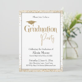 Guld-konfetti vid studentfesten inbjudningar