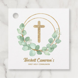 Guld Kor Eucalyptus Communion Gåvor Etiketter