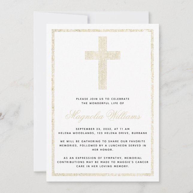 Guld Kor Firande i livstidsceremonin Inbjudningar (Framsida)