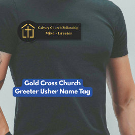 Guld Kor kyrka Greeter Usher Namn bricka Namnbricka