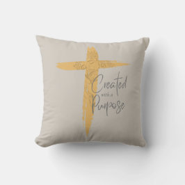 Guld Kor med Jesus Skapat med ett syfte Kudde