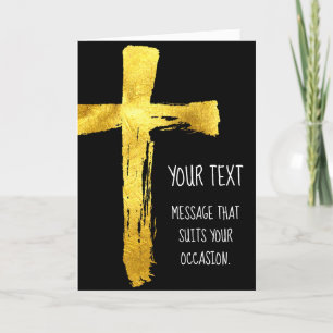 Guld Kor - Modern kristen Crucifix Helgkort