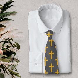 Guld Kor på Black Neck Tie Slips