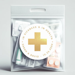 Guld Kors Hungerkit I Sjukdom och Hälsa Runt Klistermärke