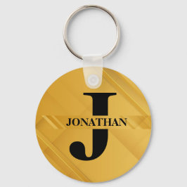 Guld korsande initial bokstav namn typografi nyckelring