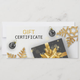 Guld-kort för gåva från Snowflake-julklapp i Boll